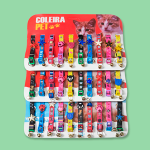 cartela gargantilha elastica gatos guizo/ aplique