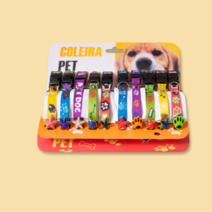 cartela coleira cÃo seda guizo aplique 10 unid